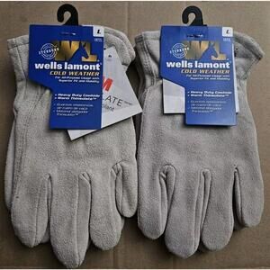 2 Pairs Wells Lamont Cowhide Gloves Heavy Duty Cold Weather Thinsulate New LG
